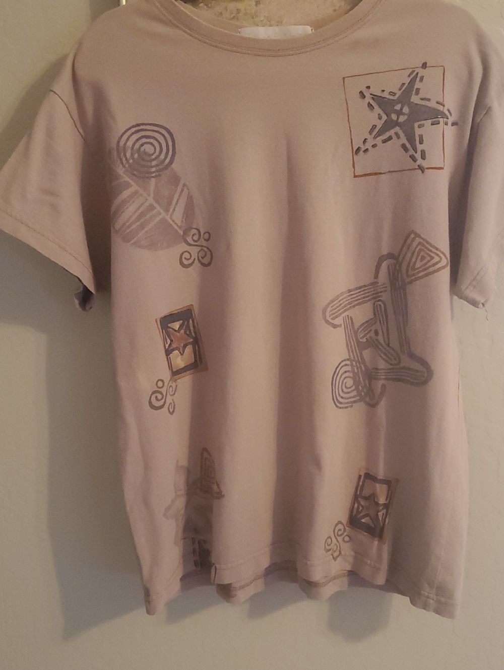 Vintage Blue Fish Tee with Subtle Pink Hue